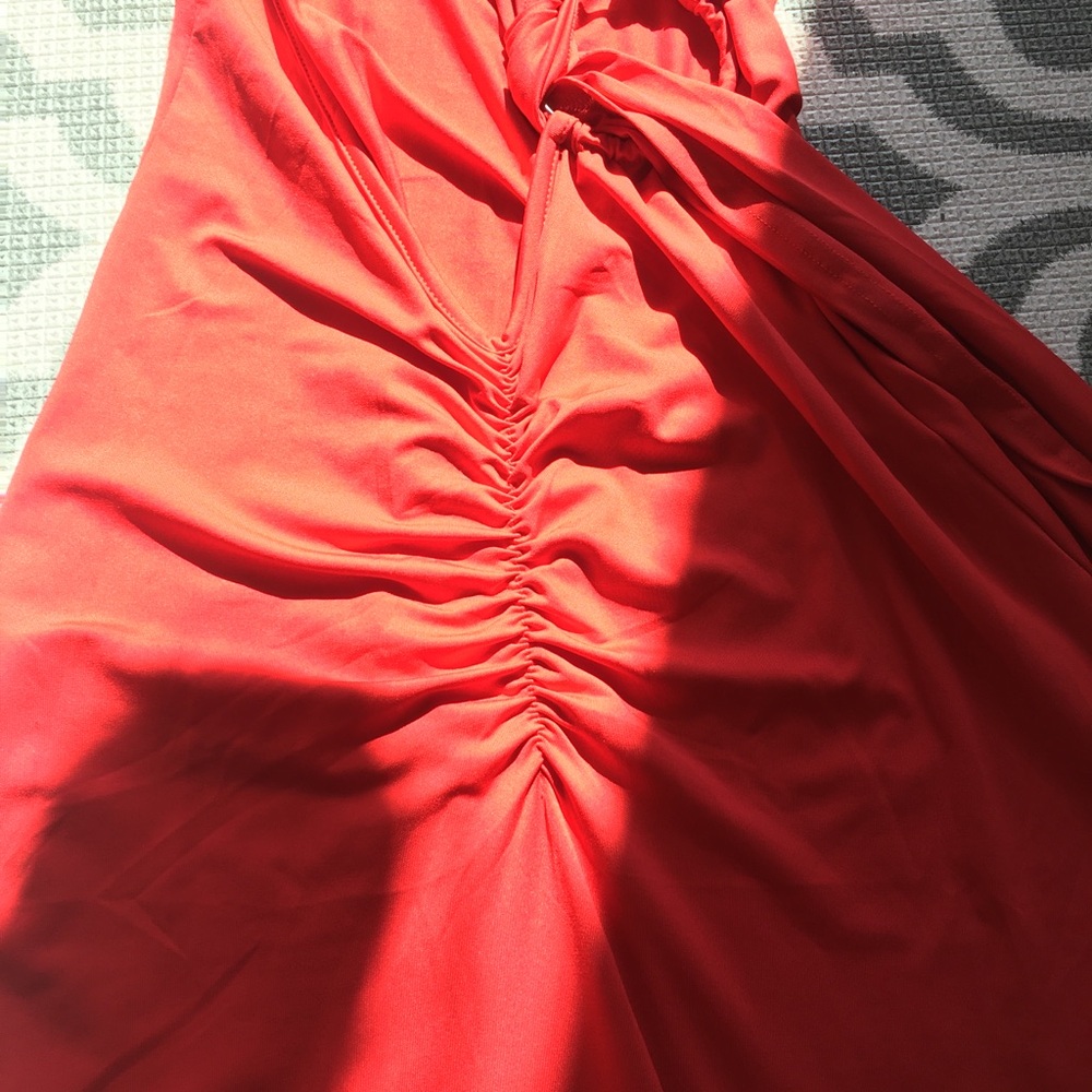 S (4) Red One Shoulder Maxi backless Dress Gown Formal - Picture 7 of 13